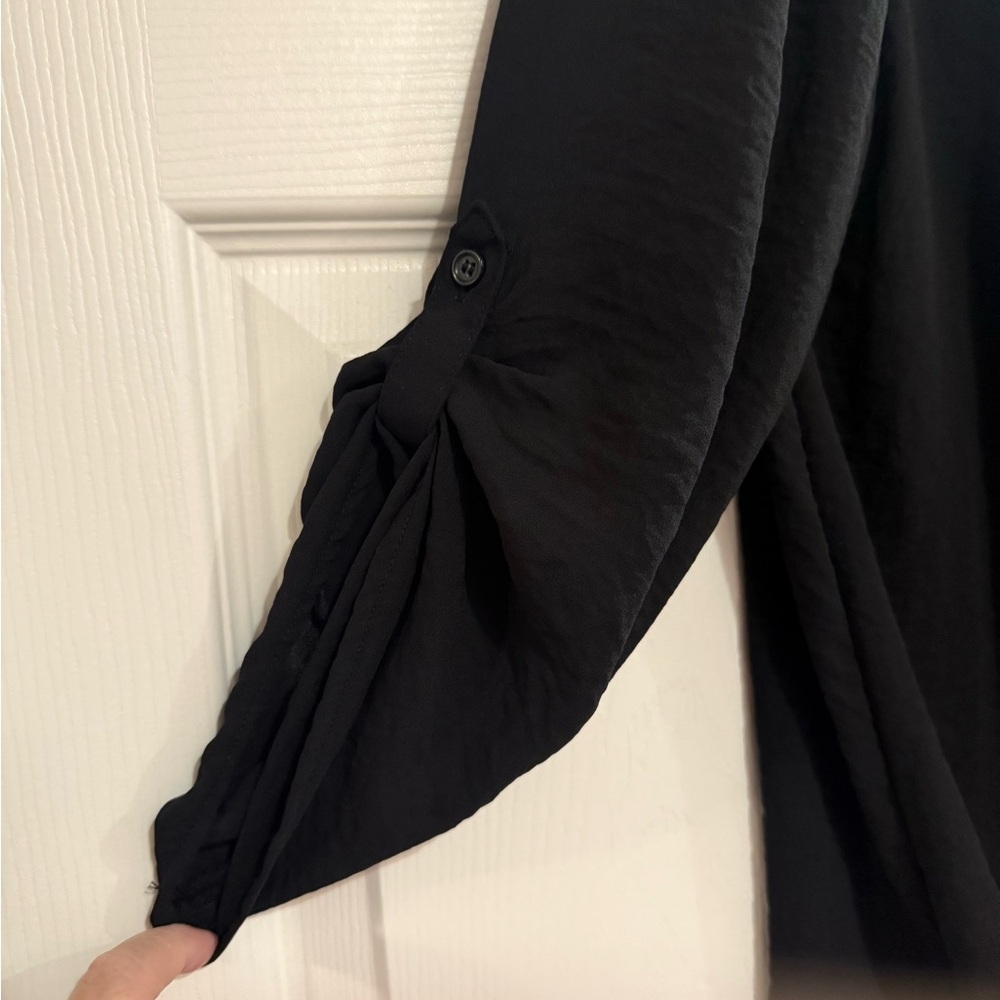 a.n.a Black Wrap Blouse - Picture 2 of 6